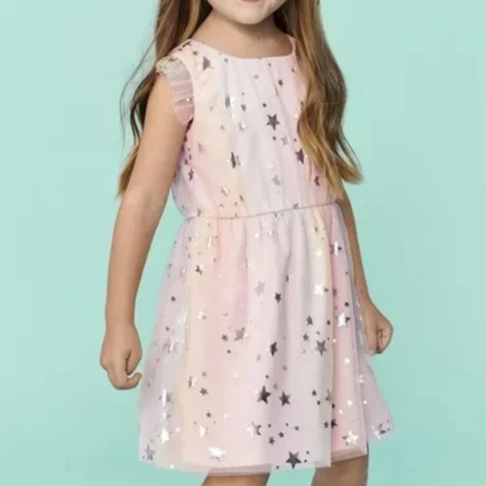 Children’s Place Toddler Girl’s Rainbow Ombre Star Fancy Dress – Size 3T - Picture 2 of 7